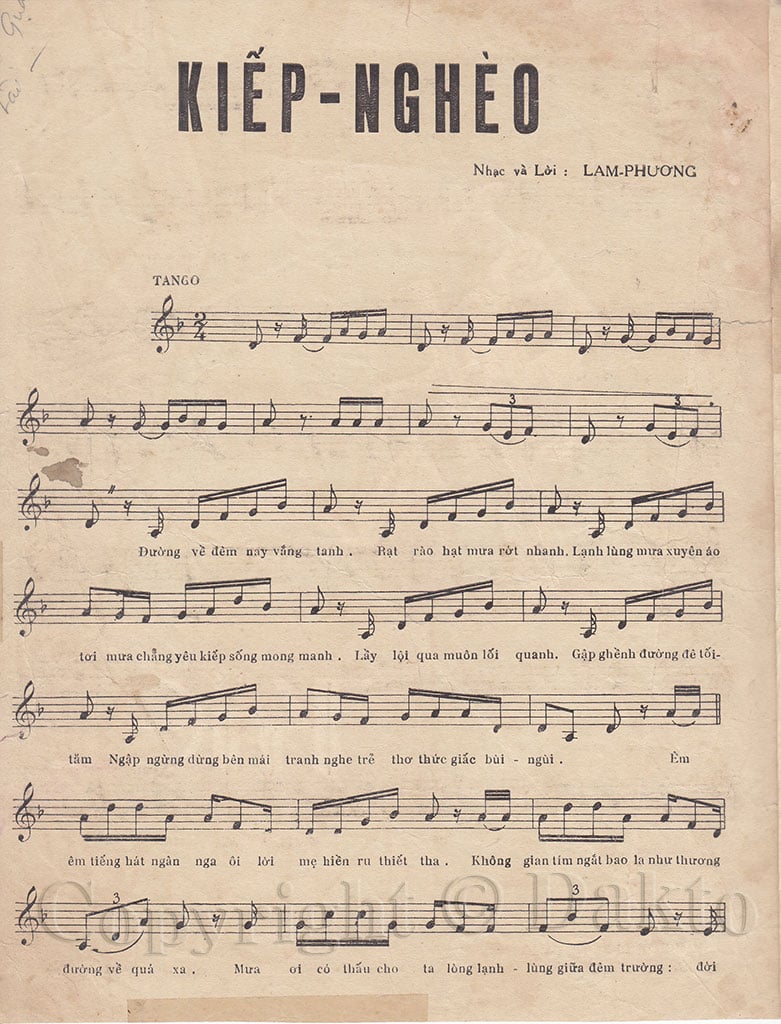 Sheet nhạc Kiếp nghèo - Trang 2